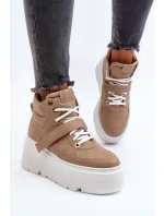 Zazoo 3450 Skórzane Sneakersy Damskie Beżowe