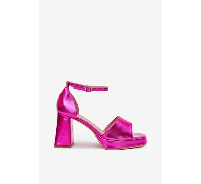 Dámské Sandály Na Podpatku Fuchsie model 21703017 - Boto