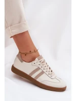 Zazoo N1068 Kožené Nízké Dámské Tenisky Béžové Zazoo N1068 Kožené Nízké Dámské Tenisky Béžové