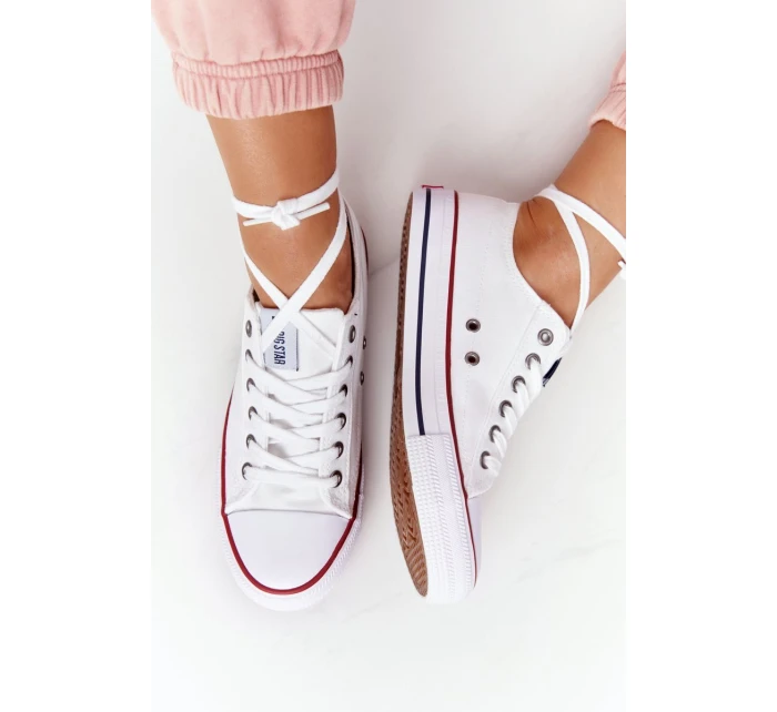 Damskie Trampki Big Star Gumowy Nosek Białe DD274336