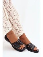 Dámské nazouváky na nízkém podpatku Černé Paris model 22010083 - Step in style Dámské nazouváky na nízkém podpatku Černé Paris model 22010083 - Step in style