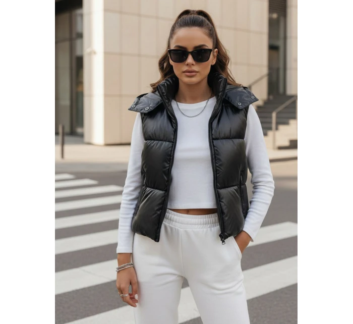 Dámska prešívaná vesta OSHE čierna FashionStreet TY3706