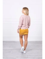 Sukně s ozdobnými zipy hořčice