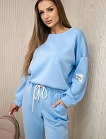 Súprava tepláky + nohavice maslová látka modrá