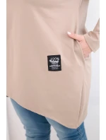 Dámska blúzka v nadmernej veľkosti s predĺženým chrbtom a dlhými rukávmi Camel