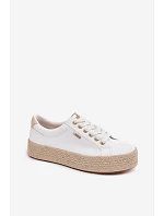 Dámské espadrilles na platformě Big Star TT274349 Bílé