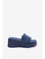 Dámské platformové sandály s džínovým vzorem Virelia Dámské platformové sandály s džínovým vzorem Virelia
