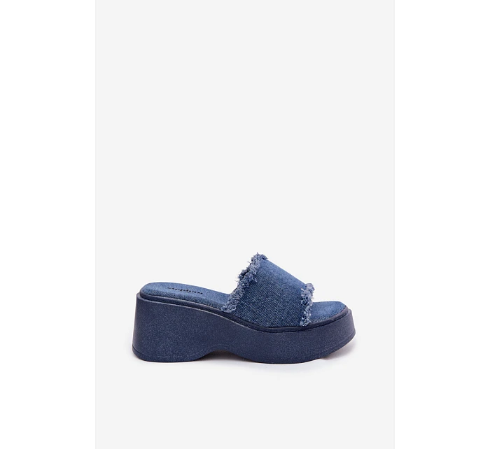 Dámské platformové sandály s džínovým vzorem Virelia Dámské platformové sandály s džínovým vzorem Virelia