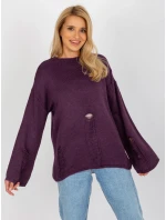 Dámsky sveter BA SW 8043 .03 tmavo fialová - FPrice Dámsky sveter BA SW 8043 .03 tmavo fialová - FPrice