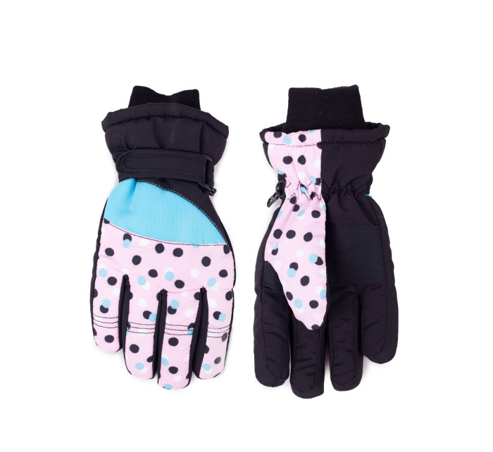 Yoclub Detské zimné lyžiarske rukavice REN-0319G-A150 Multicolour