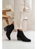 Acorn členkové topánky Kovbojské topánky na zips Eco Suede Black S.Barski