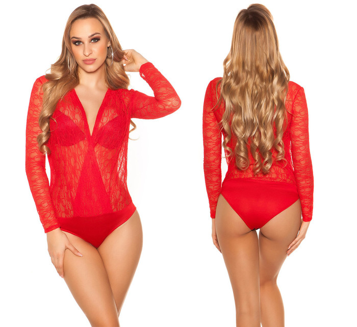 Sexy Longsleeve Lace Body With WOW! Back