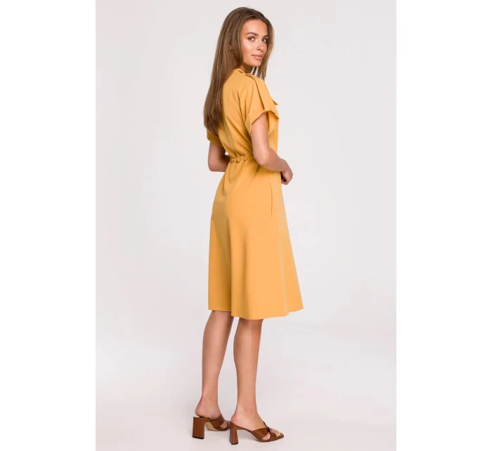 Dámské košilové šaty Yellow model 17603502 - STYLOVE Dámské košilové šaty Yellow model 17603502 - STYLOVE