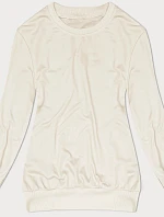 Dámska tenká mikina s rebrovanými manžetami ecru (68W05-67+132)