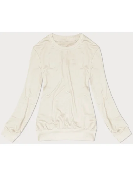 Dámska tenká mikina v ecru farbe so sťahovacím lemom (68W05-67+132) Dámska tenká mikina v ecru farbe so sťahovacím lemom (68W05-67+132)