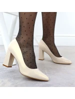 Béžové lodičky Sergio  s  podpatkem model 21906163 - LEONE