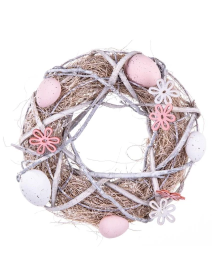 DEKORATÍVNA GIRLANDA ŠEDÁ PRIEMER 24CM