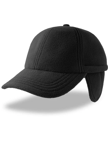 Atlantis Headwear Snow Flap Stopper-S 6-panelová baseballová čiapka s ušami 33.0258 čierna
