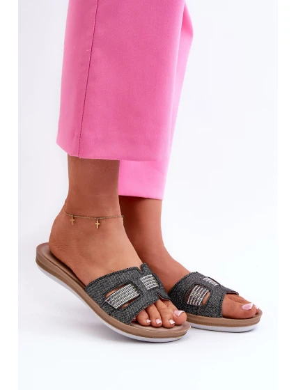 Pohodlné Lesklé Dámské Žabky model 21664627 Černé - Inblu