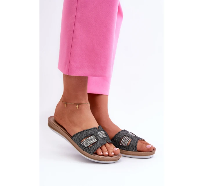 Pohodlné Lesklé Dámské Žabky model 21664627 Černé - Inblu