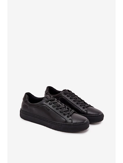 Kožené Pánské Tenisky Big Star model 21706234 Černé - Big Star Shoes Kožené Pánské Tenisky Big Star model 21706234 Černé - Big Star Shoes