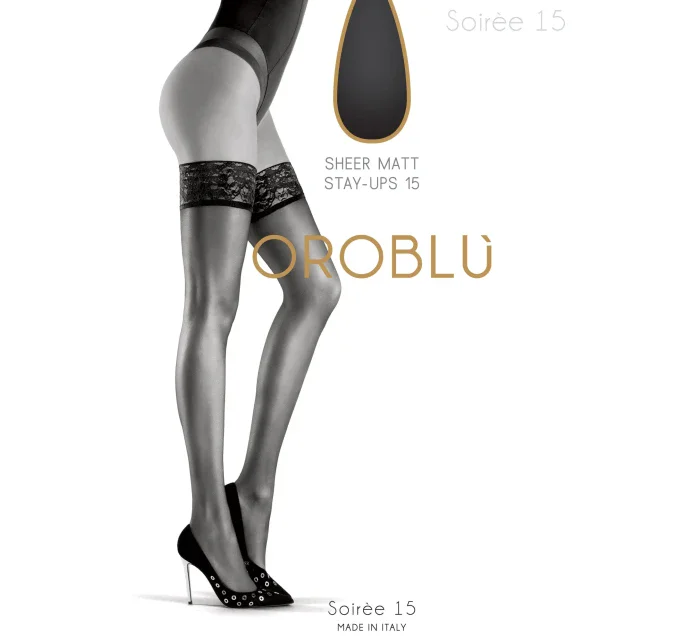 Punčochy samodržící 15 černá model 3490443 - Oroblu Punčochy samodržící 15 černá model 3490443 - Oroblu