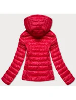 Červená obojstranná dámska prešívaná bunda (B9775-4)