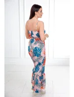 Šaty s motívom listov púdrovo ružovej Šaty s motívom listov púdrovo ružovej