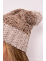 Paris fleecová čiapka K212 tmavo béžová + béžová
