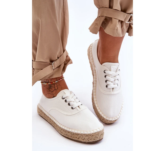 Sznurowane Trampki Espadryle Big Star LL274833 Białe Sznurowane Trampki Espadryle Big Star LL274833 Białe