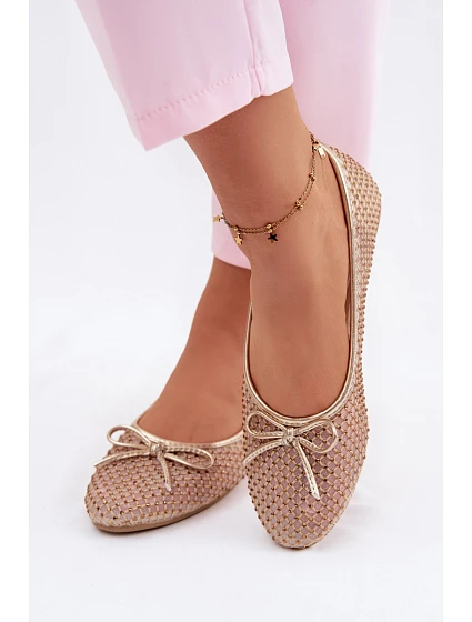 baleríny s ozdobou  Zlaté model 22099980 - VINCEZA
