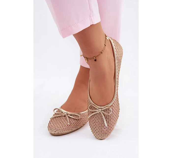 baleríny s ozdobou  Zlaté model 22099980 - VINCEZA