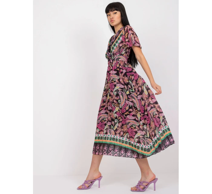 Šaty DHJ SK 11331 3.61 čierna a ružová