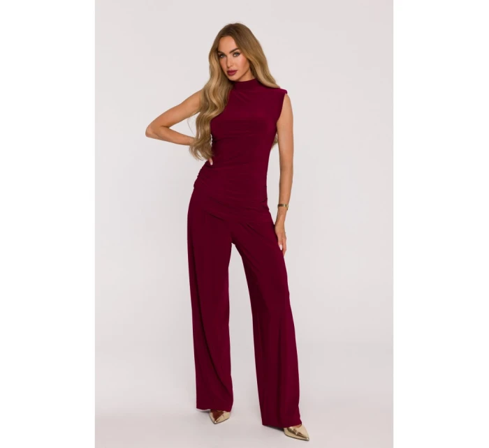 Souprava s topem a širokými kalhotami bordó model 21479337 - Moe