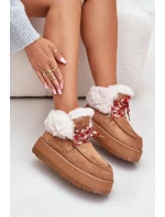 Dámske snežnice s nízkou platformou a kožušinou Camel Neathren Dámske snežnice s nízkou platformou a kožušinou Camel Neathren