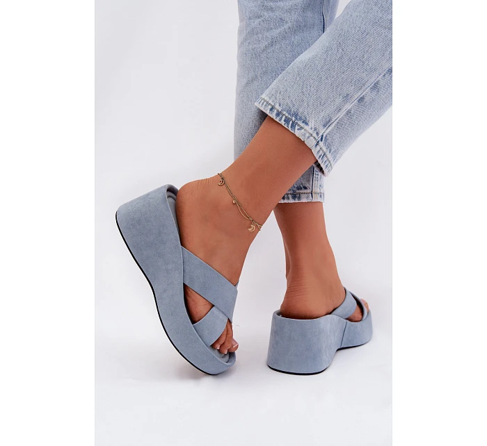 Dámske semišové ponožky G517 modré - Joalice Paris