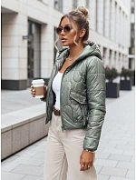 Dámská přechodná prošívaná bunda zelená Dstreet model 21970033 - FashionStreet