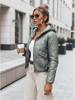 Dámská přechodná prošívaná bunda zelená Dstreet model 21970033 - FashionStreet