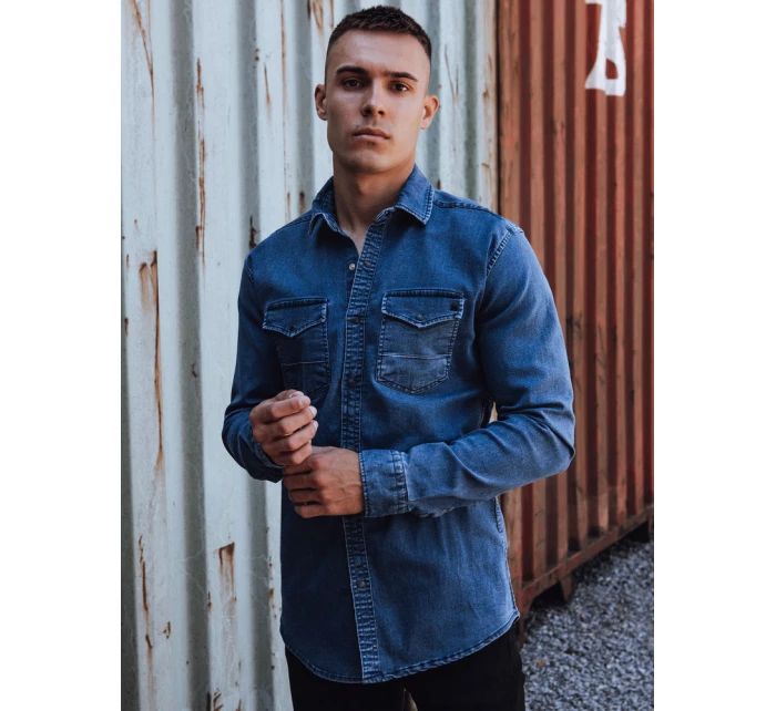 Pánská modrá džínová košile Dstreet model 21978441 - FashionStreet