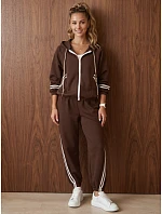 Komplet damski z kapturem i brązowy model 22361912 - FashionStreet Komplet damski z kapturem i brązowy model 22361912 - FashionStreet