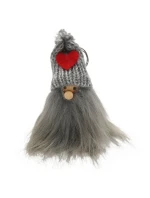 DLHOVLASÝ PRÍVESOK SIVÝ SANTA CLAUS