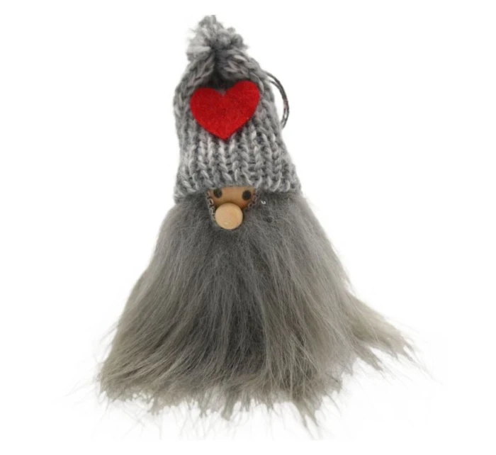 DLHOVLASÝ PRÍVESOK SIVÝ SANTA CLAUS