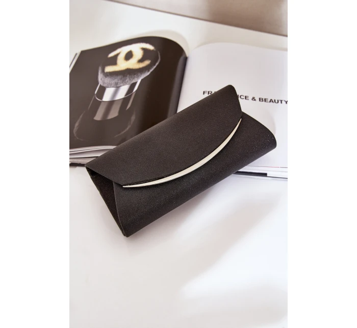 Błyszcząca Torebka Wizytowa Kopertówka Czarna Sastorea