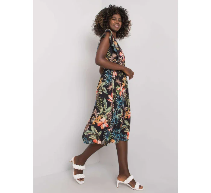 Šaty DHJ SK 13198.27 čierna a zelená