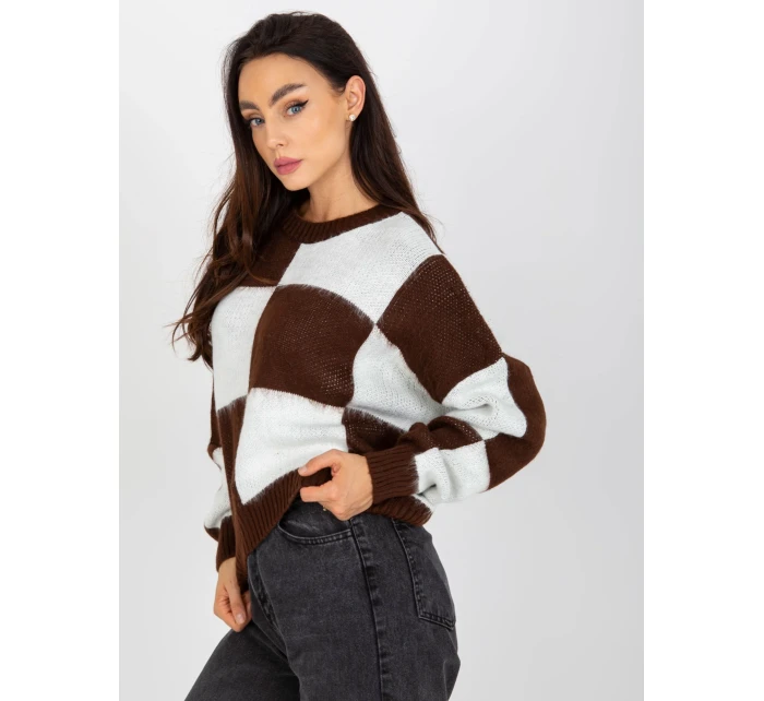 Jumper EM SW 1034 01.91 bielo-hnedý Jumper EM SW 1034 01.91 bielo-hnedý