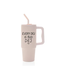 EVERY DEJ IS GUD DEJ - ružový cestovný termohrnček 900 ml