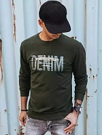 Pánska khaki mikina s potlačou FashionStreet BX5358