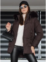 Dámská zimní prošívaná bunda s kapucí hnědá Dstreet model 21993708 - FashionStreet Dámská zimní prošívaná bunda s kapucí hnědá Dstreet model 21993708 - FashionStreet