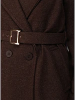 Płaszcz damski z paskiem brązowy model 22371809 - FashionStreet Płaszcz damski z paskiem brązowy model 22371809 - FashionStreet