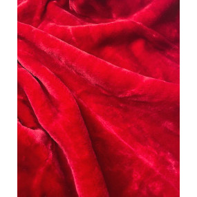 Červená dámska zimná bunda parka s kapucňou (B531-4)